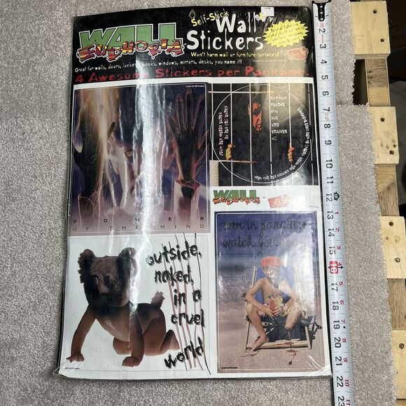 ORIGINAL 1997 RED WALL EUPHORIA SELF-STICK WALL STICKERS - Picture 2 of 3